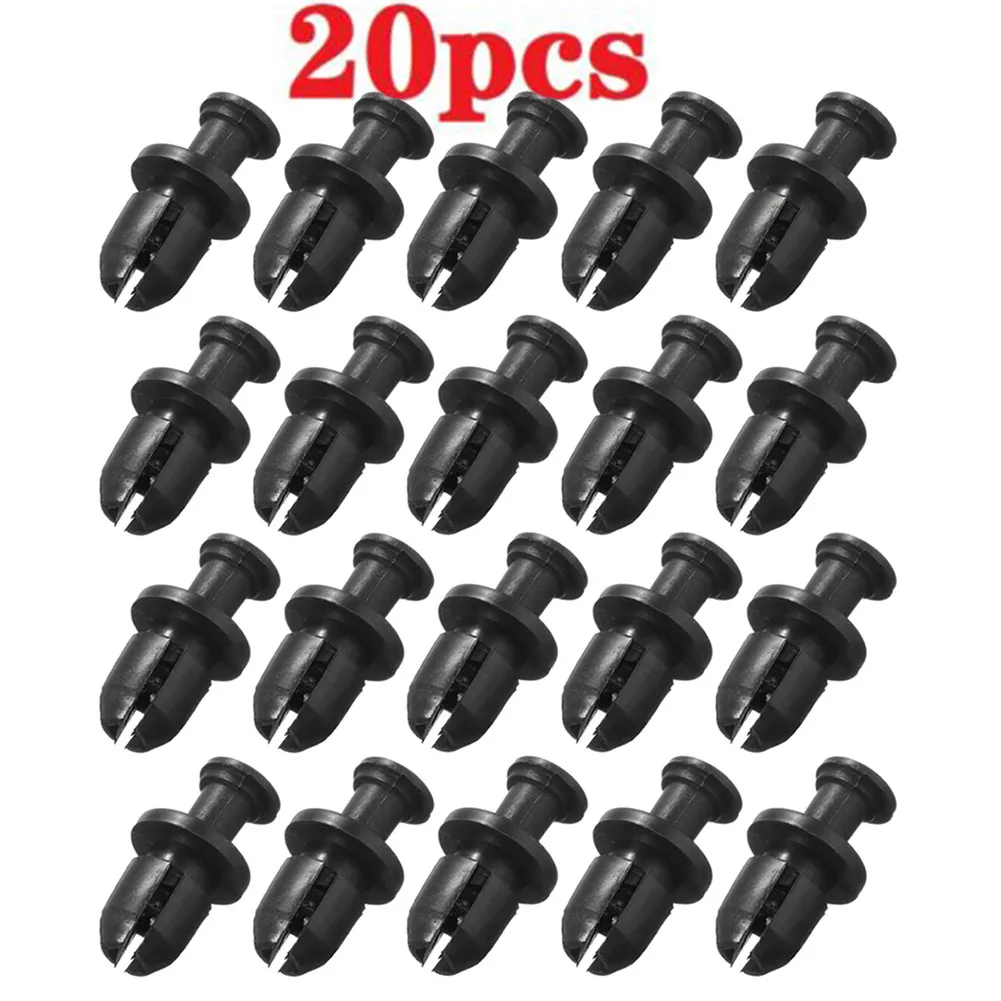 20pcs 8mm Black Rivet Fairing Body Trim Panel Fastener Screw Clips For