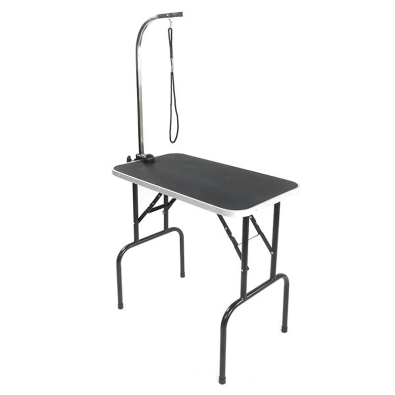 

Foldable Stainless Steel Pet Grooming Table for Pet with Adjustable Arm Black Easy To Trim pet's Hair And Beauty Demands