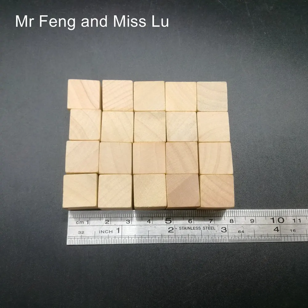 4*5 pcs 15 mm Wooden Cube Puzzle Laser Engraving Customzie Gift DIY Toy Hobby