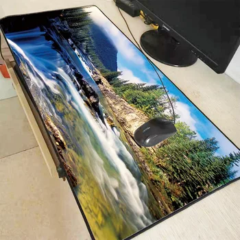 

XGZ River Tree Stone Scenery Gaming Large LockEdge Mouse Pad Gamer Big Mouse Mat Computer Mousepad Rubber Game Keyboard Desk Mat