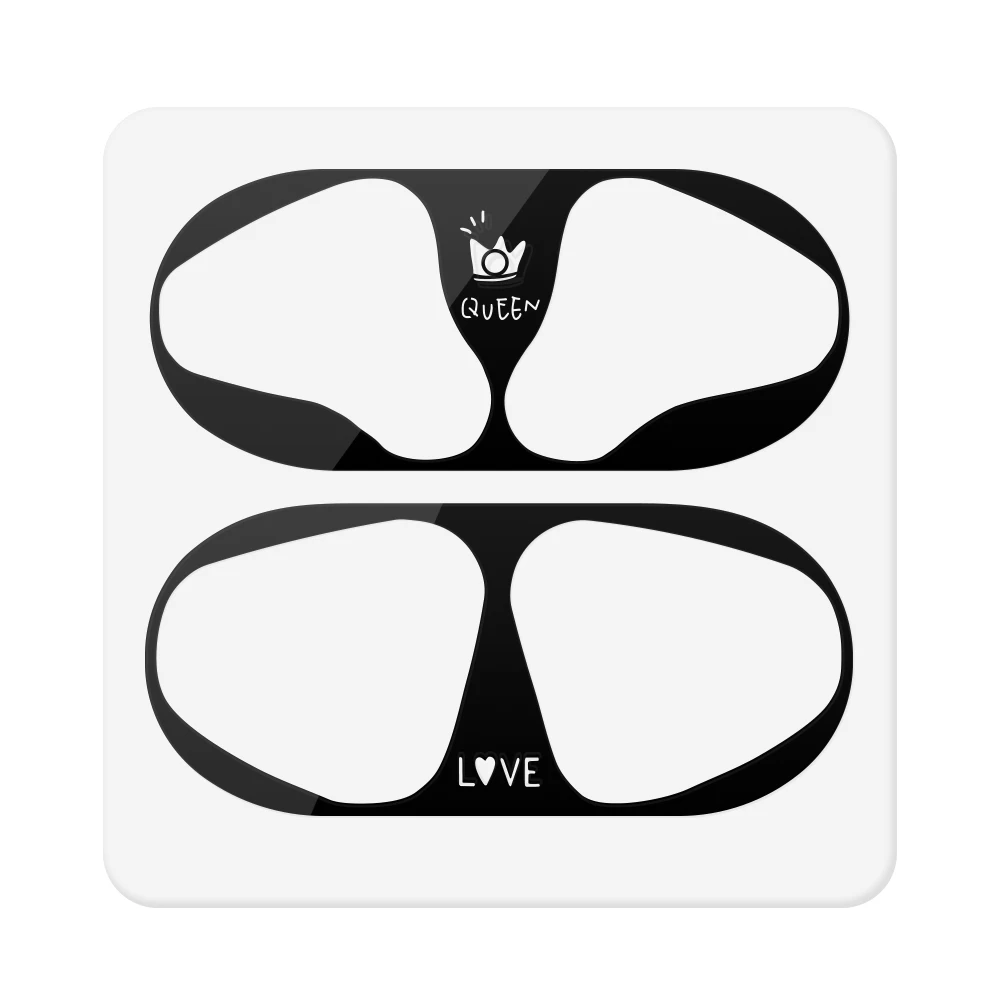 Милый пылезащитный стикер для Airpods 2nd Air Pods 1 чехол для наушников Защитная пленка для Airpods 2 зарядная коробка - Цвет: Black-02