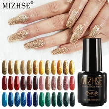 MIZHSE 7 мл Цвета Блеск лак для ногтей Полупостоянный УФ эмаль Гибридный лак для ногтей гель для базового покрытия лак для ногтей