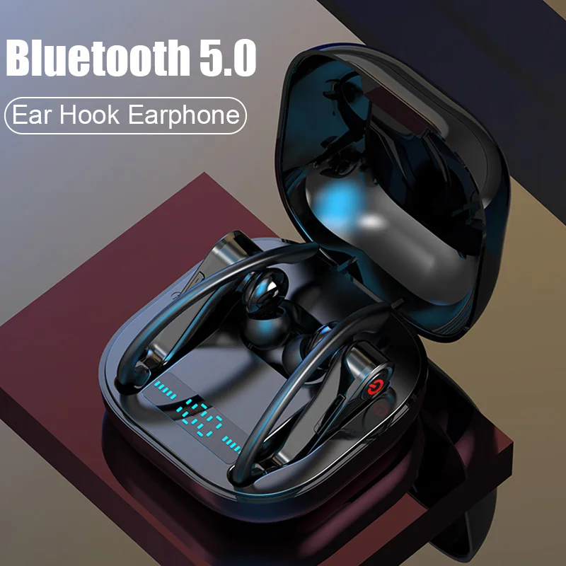 Новые беспроводные наушники H & A с Bluetooth V5.0 ушным крючком Беспроводные спортивные
