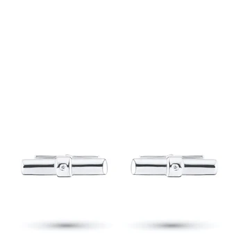

Cufflinks in silver with diamonds e06Zp021825