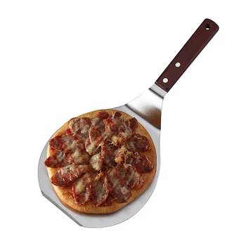 

Stainless steel Pizza shovel The steak pancakes grill cake mobile shovel With wooden handle circular Pizza shovel kitchen aid