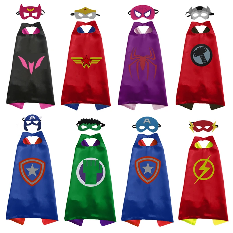 

Superhero Capes with Masks for Kids Birthday Party Supplies Party Favor Halloween Costumes Dress Up Girls Boys Cosplay