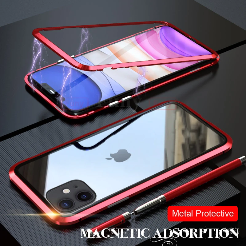 

Magnetic Adsorption Phone Case For iPhone11 Pro Max Cases Cover Magnetic case For iPhone 11Pro Max case Metal Cover Coque
