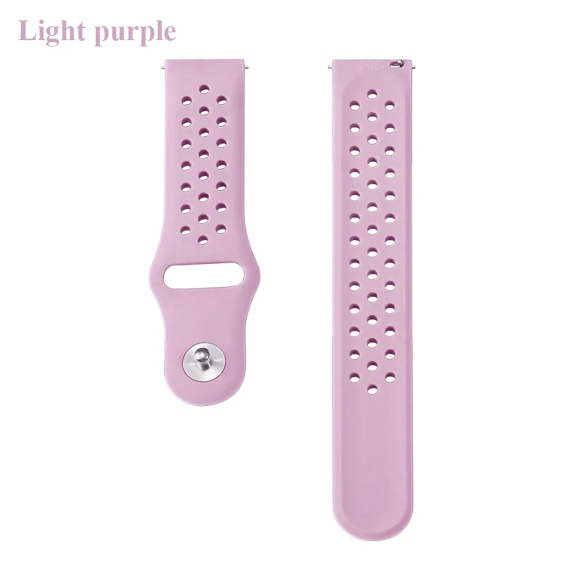 Light purple BOORUI 20 мм Amazfit ремешок Замена для Xiaomi Huami Amazfit Bip ремешок силиконовые умные часы полосы для Huami - Цвет: Light purple