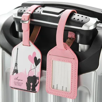 

1Pcs Eiffel Tower Old Times Suitcase Leather Luggage Tag Label Bag Pendant Handbag Travel Accessories New Arrival Hot Sell