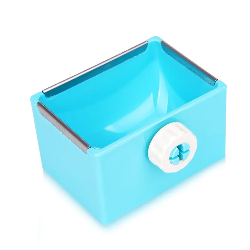 Pet Feeding Bowl Rectangle Plastic Fix Cage Food Water Feeder Bowl For Rabbits Cats Bird Pet