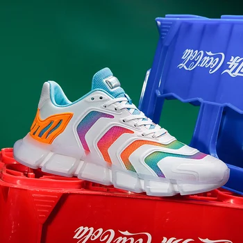 

Summer Breathable Lightweight Mesh Sports Shoes Men's Flying Woven Running Shoes White Shoes Men's Casual Shoes