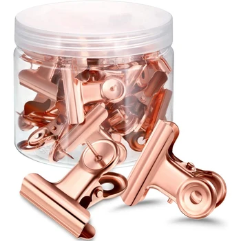 

30Pcs Push Pins Clips with Thumb Tacks Set for School Artworks Projects on Cork Board Photos on Bulletin (Rose Gold)