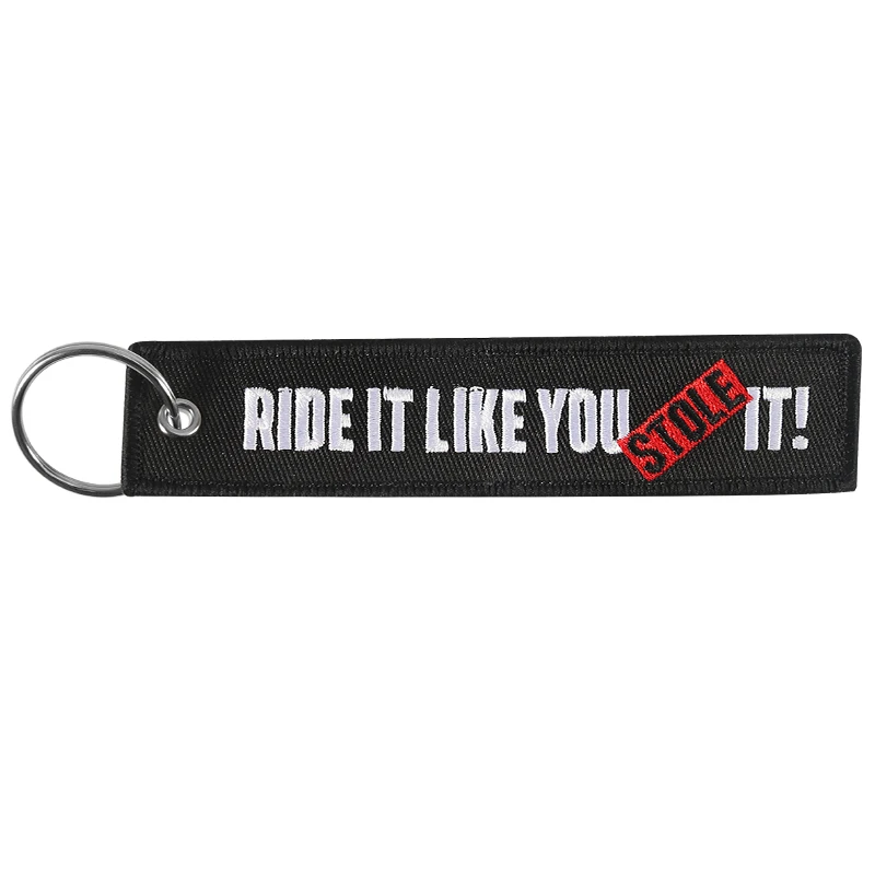 RIDE IT Новинка, брелок для ключей, брелок Bijoux, брелок для мотоциклов и автомобилей, брелок для ключей с вышивкой - Цвет: RIDE IT