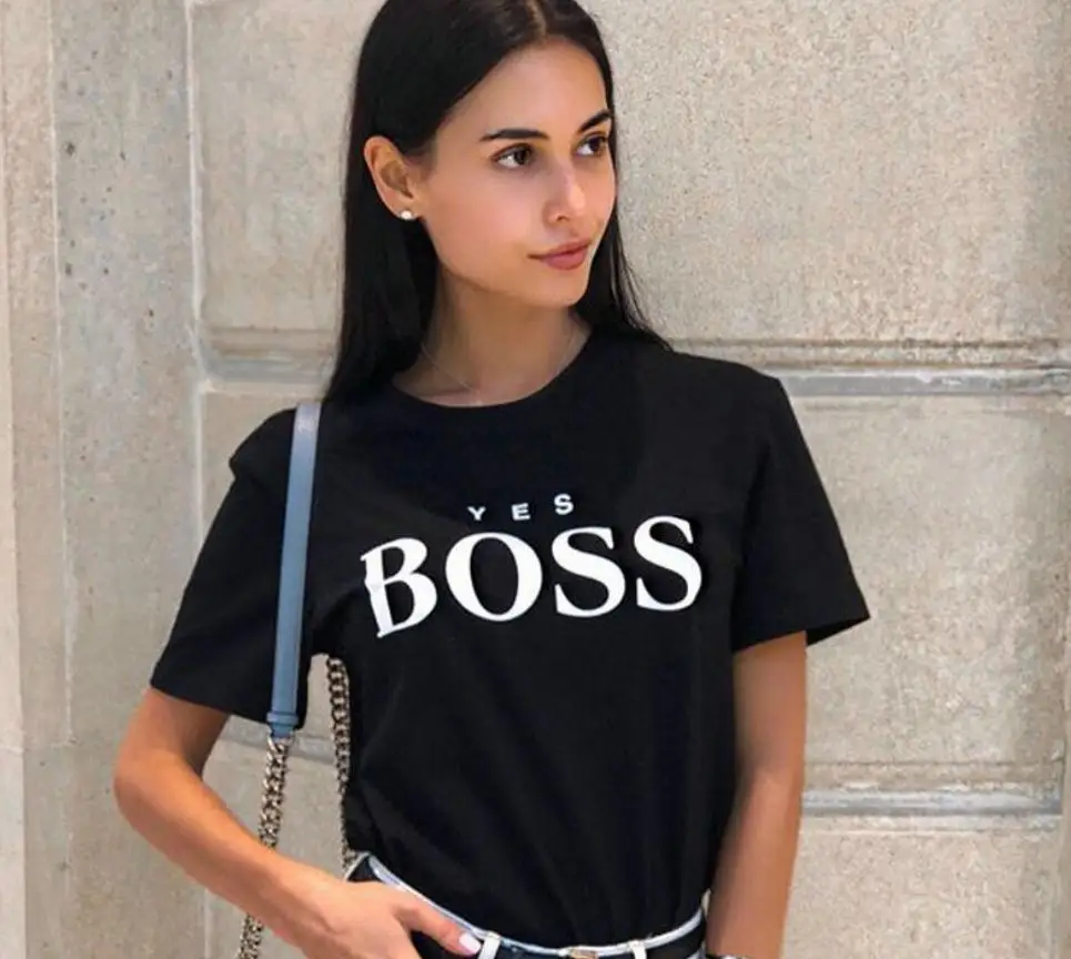 Yes-Boss-Letter-Print-T-Shirt-Women-Short-Sleeve-O-Neck-Loose-Tshirt-2019-Summer-Women (3)