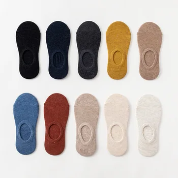 

1 Pair Summer New Japanese solid Color Women Invisible socks Silicone non-slip invisible Socks Women Cotton Female Boat Socks