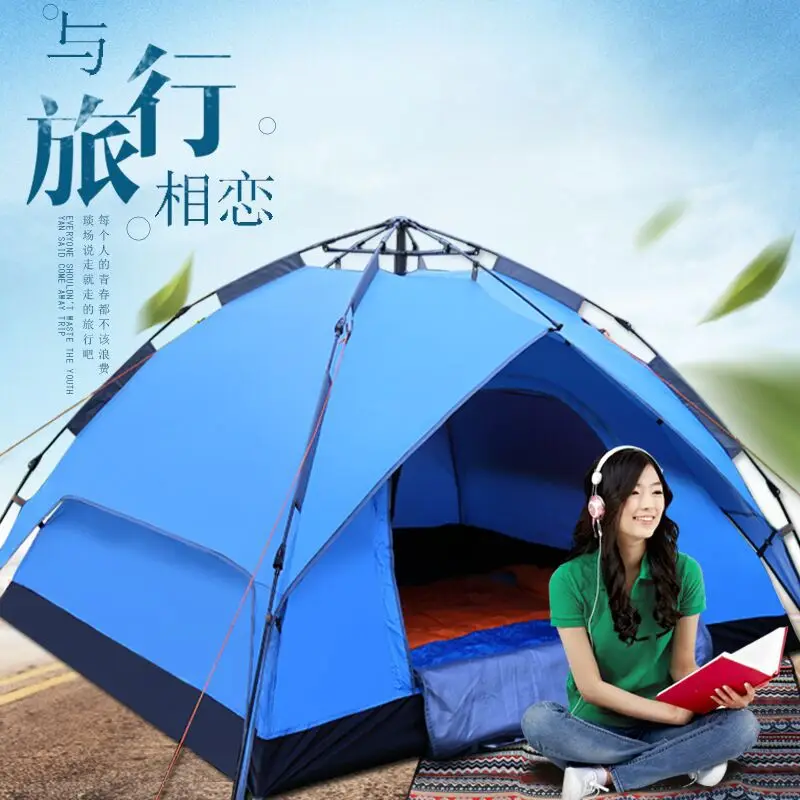 

Outdoor Tent Camping Double Fully Automatic Free to Build Beach College Style Tent 2 People Camping Double Layer Tent