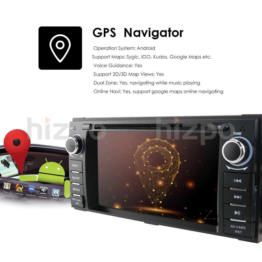 Best 2G RAM 16G ROM Android 9.0 Car Stereo CD DVD Player for JEEP 1 DIN Car Radio 6.2