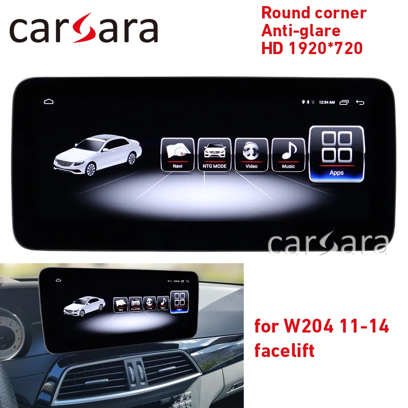 Авторадио C класса W204 facelift с круглым угловым экраном C180 антибликовый дисплей C200 4G