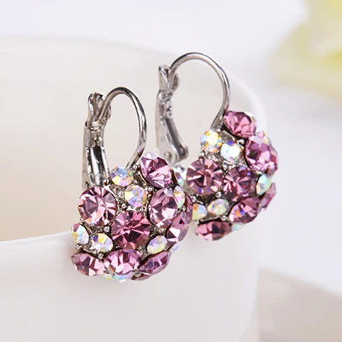 HOT SALES！！！New ArrivalWomen's Colorful Cubic Zirconia Ball Eardrop Leverback Earrings Party Jewelry Wholesale Dropshipping