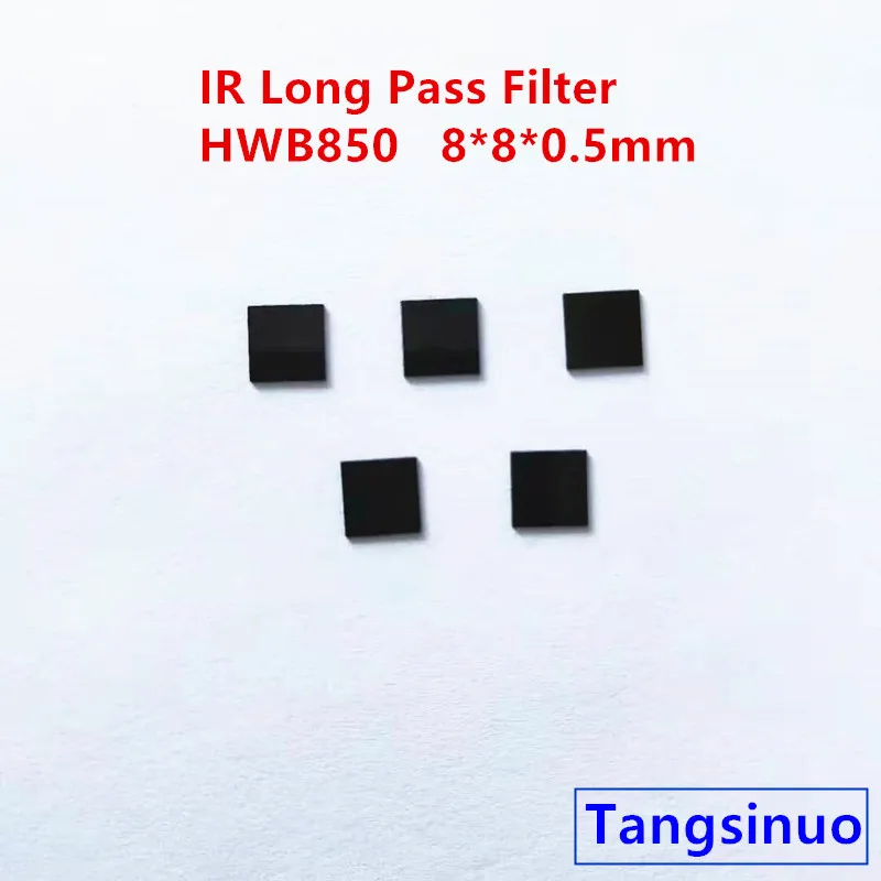 5pcs HWB850 RG850 8*8*0.5mm 850nm IR Infrared Long Pass Filter Visible
