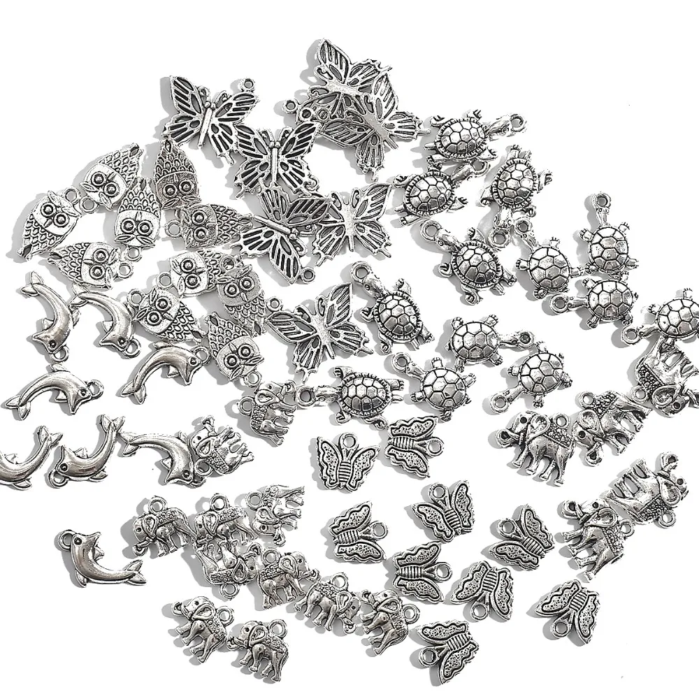 10-30 stücke Vintage Tier Schmetterling Elefant Fisch Charms Anhänger für Schmuck Machen DIY Ohrring Halskette Handgemachten Schmuck, Der – Detail 6