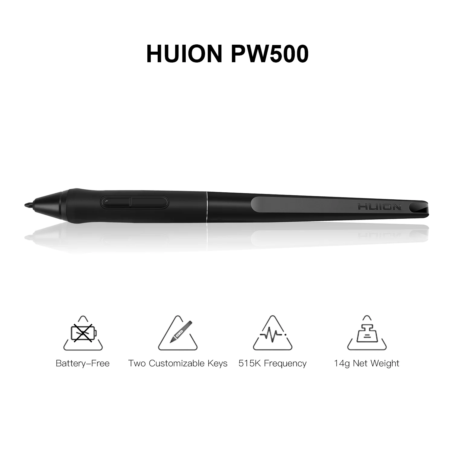 Huion PW201 디지털 펜, 배터리 없는 디지털 펜, 프로그래밍 가능한 버튼 2 개, Huion H430P 그래픽 태블릿용