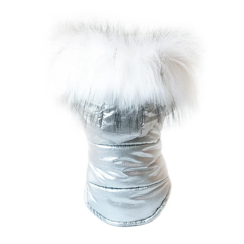 Одежда для собак зимнее теплое пальто для собаки щенка чихуахуа одежда толстовки для маленьких средних собак Щенок йоркширского терьера наряд S-XXL - Цвет: silver