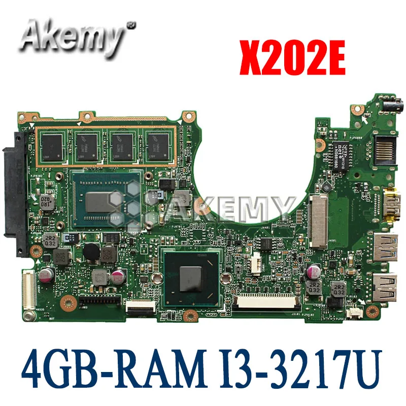 X202E Laptop motherboard For Asus X201E S200E X201EP mainboard original 4GB RAM I3 3217U|Материнские платы| |