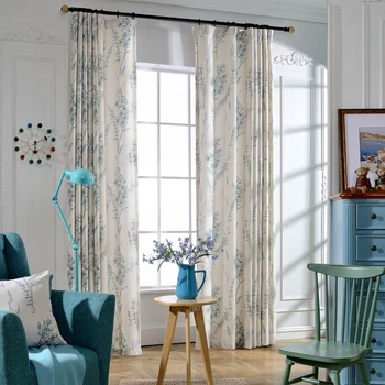 

Garden semi-blackout kitchen curtains for living room, interior decor children bedroom window wash painting curtain (#LRLX1801)