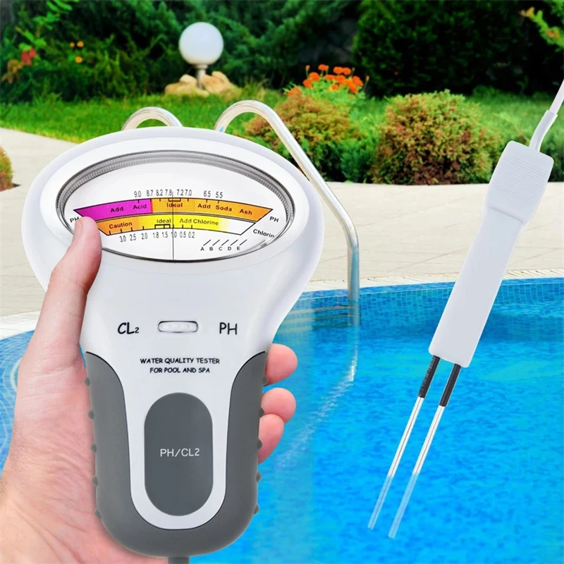 Water Quality Analyzer For Swimming Pools, Digital Chlorine And Ph Cl2 Tester, Spa With Probe