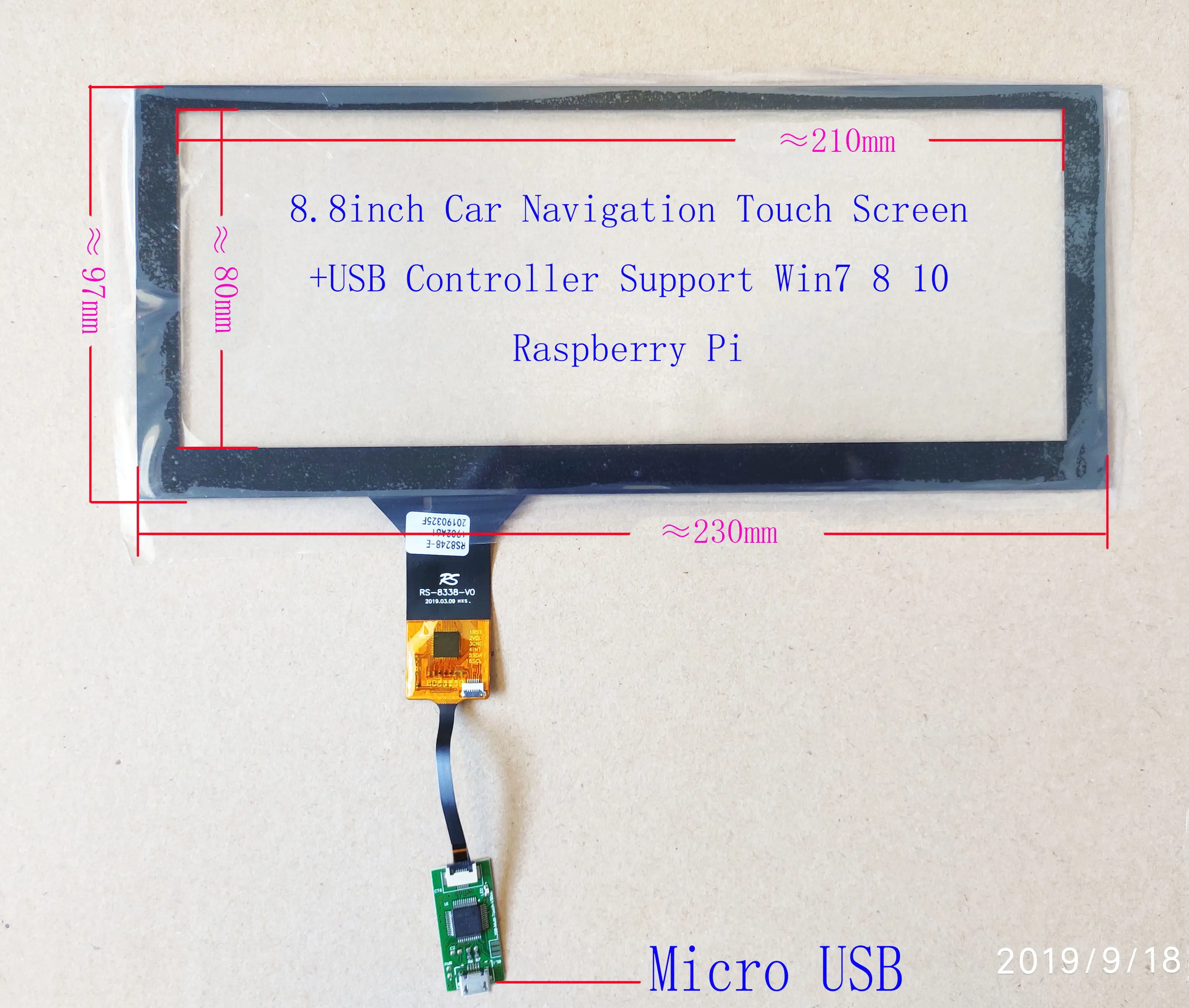 Tela de Toque da Navegação do Carro 6pin com Controlador Polegada bw Glc Glk c Gla Usb Windows Raspberry pi Android 8.8 - 10.25 10.3 12.3 - Imagem 3