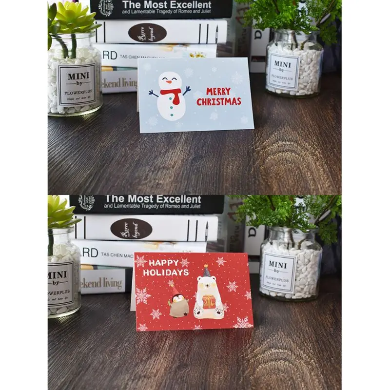 48-Pack веселые рождественские поздравительные открытки оптом Коробка Набор рождественские поздравительные открытки 4x6in милый мультфильм