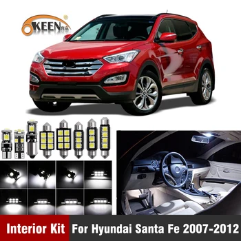 

13Pcs Canbus Led Bulbs For Hyundai Santa Fe 2007-2010 2011 2012 Light Interior Kit Bulbs White LED Car Map Dome Ceiling Lamp