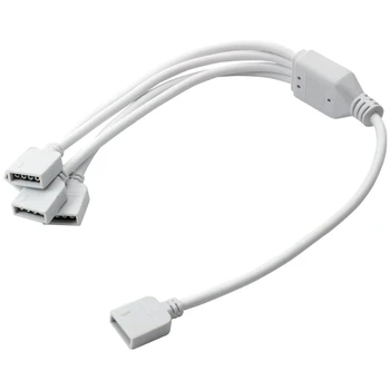 

LED Strip RGB 4 Pins 1 to 4 Female Splitter Connector Cable Wire White