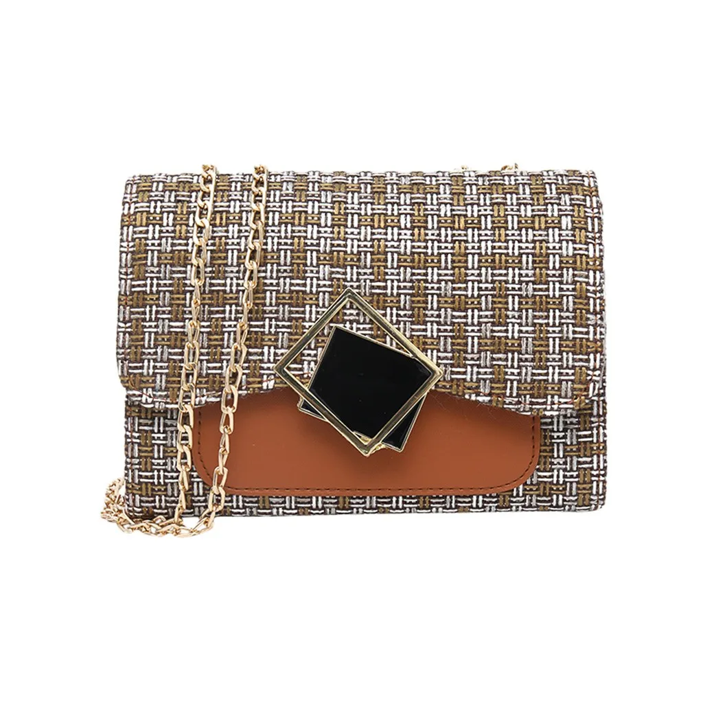 

2019 Women's Woolen Small Square Bag New Casual Shoulder Messenger Bag Wild Small Bag Europe And America Retro Bag1129
