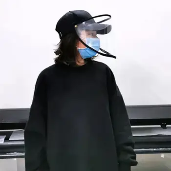 

Anti Droplet Dust-proof Full Face Covering Detachable Visor Protective Baseball Cap Hat Visor Shield Anti-Fog Oil-Splash Screen