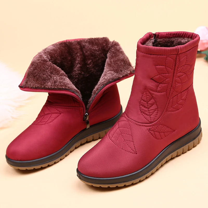 GKTINOO/женские ботинки; зимняя обувь; женские зимние ботинки с плюшевой стелькой; высококачественные женские ботильоны на меху; Водонепроницаемая зимняя обувь