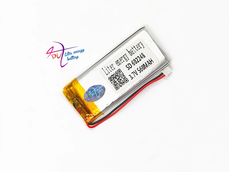 602248 JST 1.25mm 2 pin 3.7V 560mAh Lithium Polymer LiPo Rechargeable li ion Battery For Mp3 MP4 MP5 Speaker GPS PSP Vedio game |