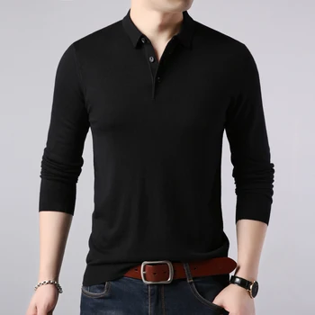 

Mens Knit Tops Sweater Pullover Basic Turn Down Collar for Autumn Winter Solid Color Fashion Casual BO24441220