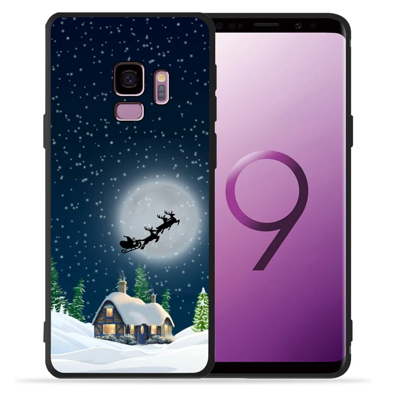 Роскошный Рождественский чехол для телефона Elk snowman для samsung Galaxy S9 S8 S10 Plus S7 S6 Edge S10 Lite Note9 8 10 Pro, чехол Etui - Цвет: 09