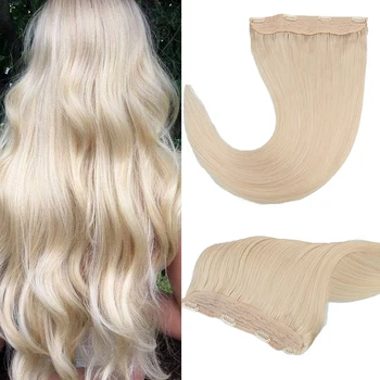 

Toysww Straight Machine Remy European Flip Human Hair in stock 14-22 70-85g fish line hair extension blonde color 60