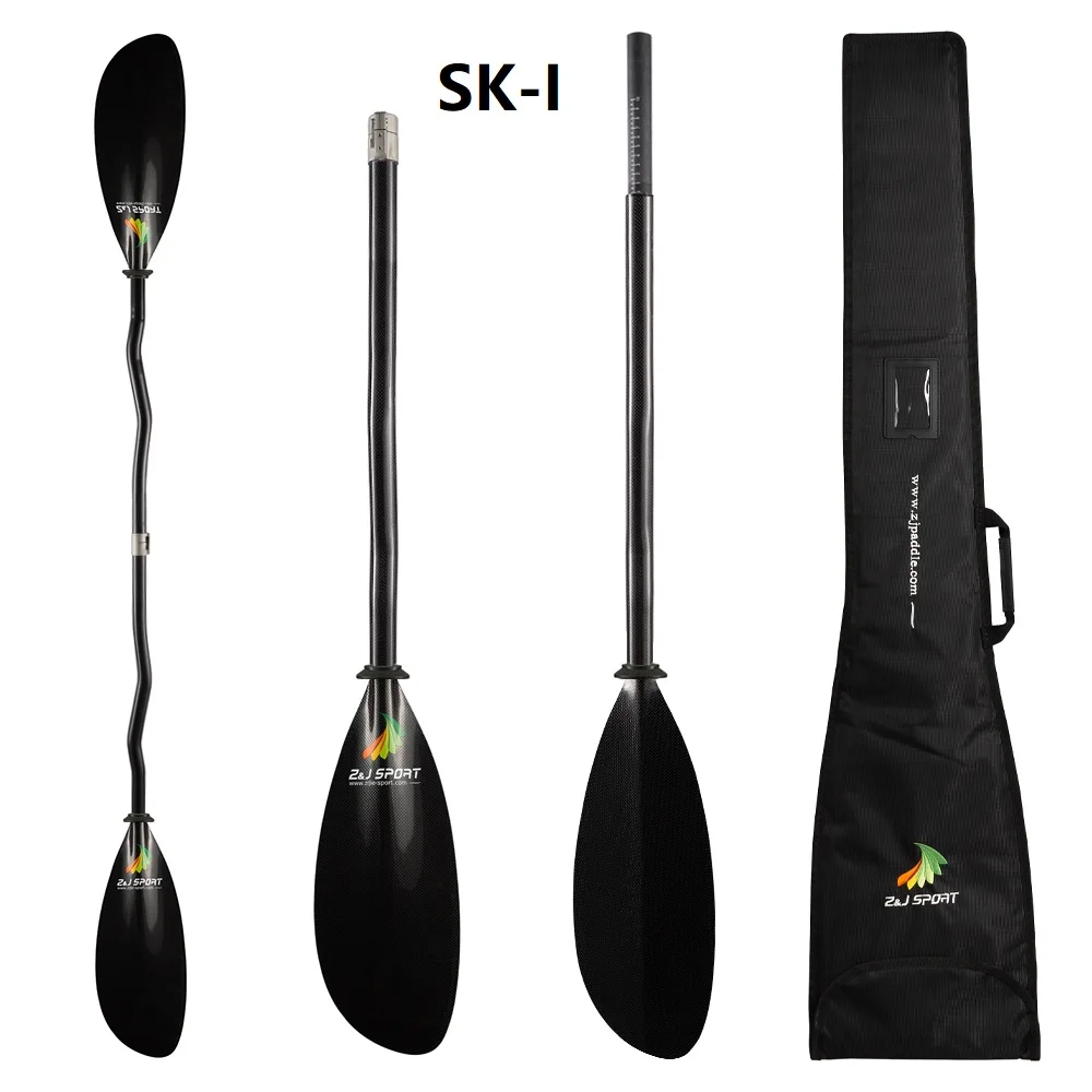Zj Sport Full Carbon Fiber Seakayak Paddle With Cranked Shaft And