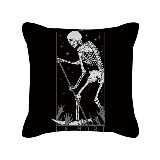 Punk Style Cushion Cover Skull Print Office Sofa Car Pillow Case Home Decor Throw Pillow Cover Outdoor Square Pillowcase45x45cm 4