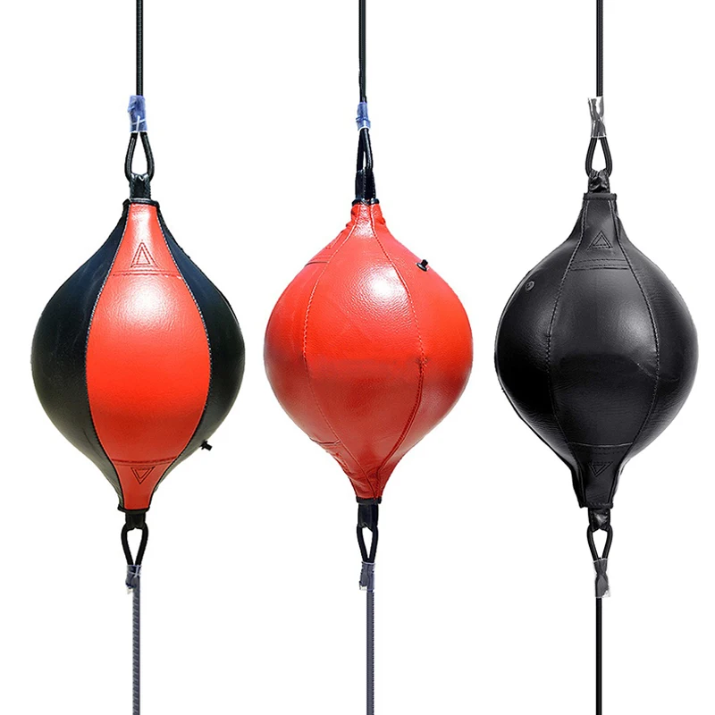 PU Speed Bag Boxing Punching Bag Swivel Speed Ball Exercise Fitness Training Ball Lovt Boxing Speed Ball 1PCS,Black+Red