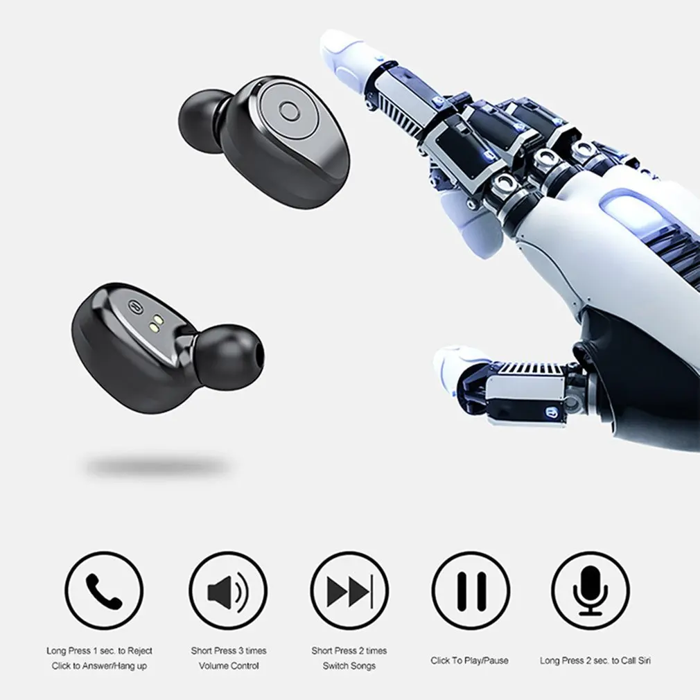 Wireless Earphones LED Twins Mini Earbuds Stereo Headset 1300MAH power display Earphone