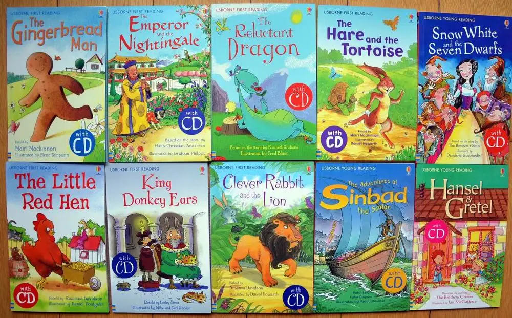 10 Books 10 Cd Discs Set Usborne Young Reading Series Kids Child