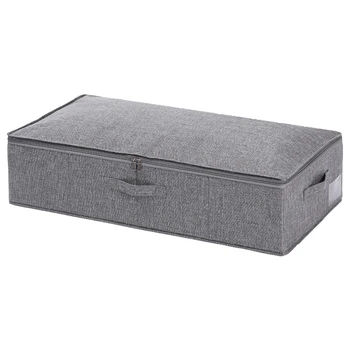 

Under Bed Storage Containers Blankets Cloth Shoes Organizer Box with Lids Gray
