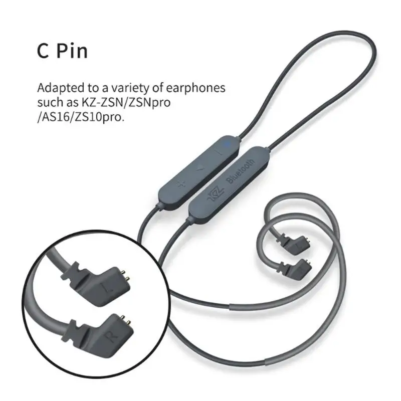 C KZ APTX HD CSR8675 Bluetooth 5,0 беспроводной кабель для наушников для AS10 ZST ES4 ZSN Pro ZS10 AS16 наушники - Color: C