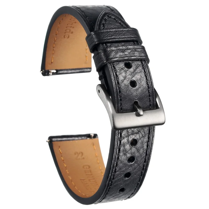 HEMSUT Italian Cowhide Vintage Soft Leather Watch Band with Quick Release