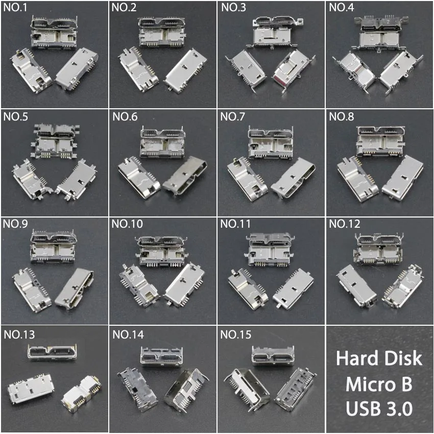 YuXi 2 шт. Micro USB 3 0 B Тип SMT 10pin Гнездовой разъем Jack зарядный порт для жестких дисков